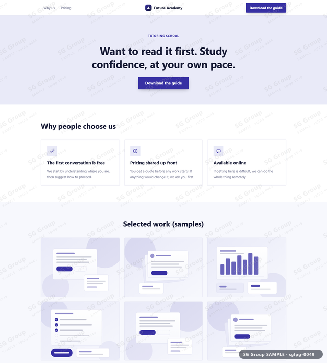 Thumbnail of Tutoring School — Lead Magnet | banner CTA, Indigo, an HTML landing-page template for tutoring school aimed at lead magnet.