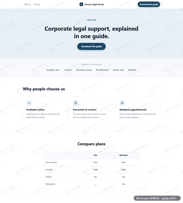 Thumbnail of Law Firm — Lead Magnet | banner CTA, Navy, an HTML landing-page template for law firm aimed at lead magnet.
