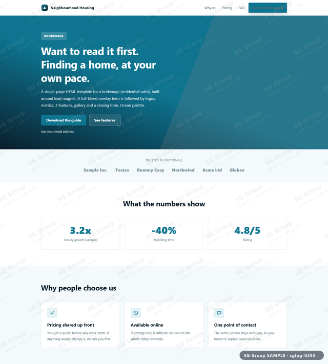 Thumbnail of Brokerage — Lead Magnet | full-bleed overlay, Ocean, an HTML landing-page template for brokerage aimed at lead magnet.