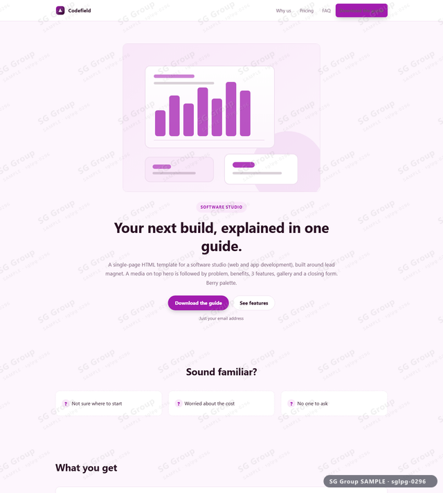 Thumbnail of Software Studio — Lead Magnet | media on top, Berry, an HTML landing-page template for software studio aimed at lead magnet.