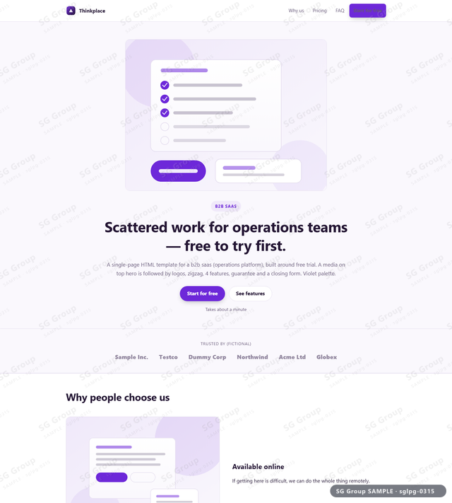 Thumbnail of B2B SaaS — Free Trial | media on top, Violet, an HTML landing-page template for b2b saas aimed at free trial.