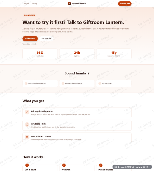 Thumbnail of Online Store — Free Trial | stat hero, Coral, an HTML landing-page template for online store aimed at free trial.