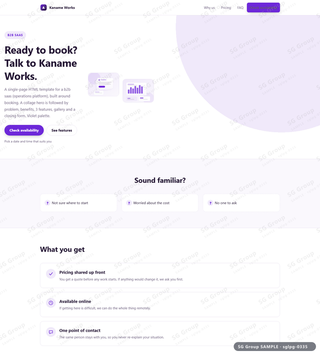 Thumbnail of B2B SaaS — Booking | collage, Violet, an HTML landing-page template for b2b saas aimed at booking.